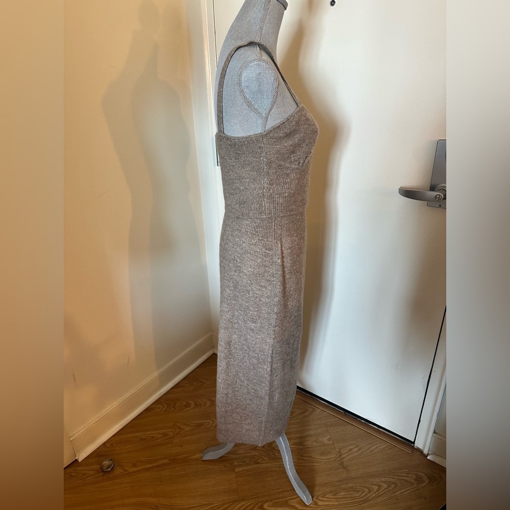 Mango Brown 2piece Bodycon Midi Dress Sweetheart Neckline - Picture 8 of 12